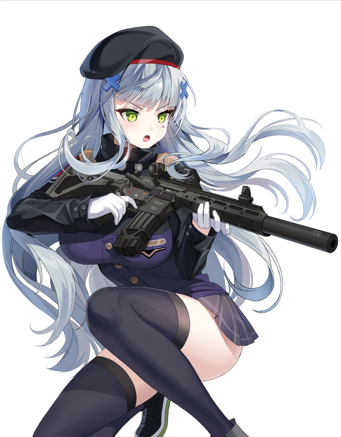 girls_frontline, gun, hk416_(girls_frontline), hyoin, thighhighs