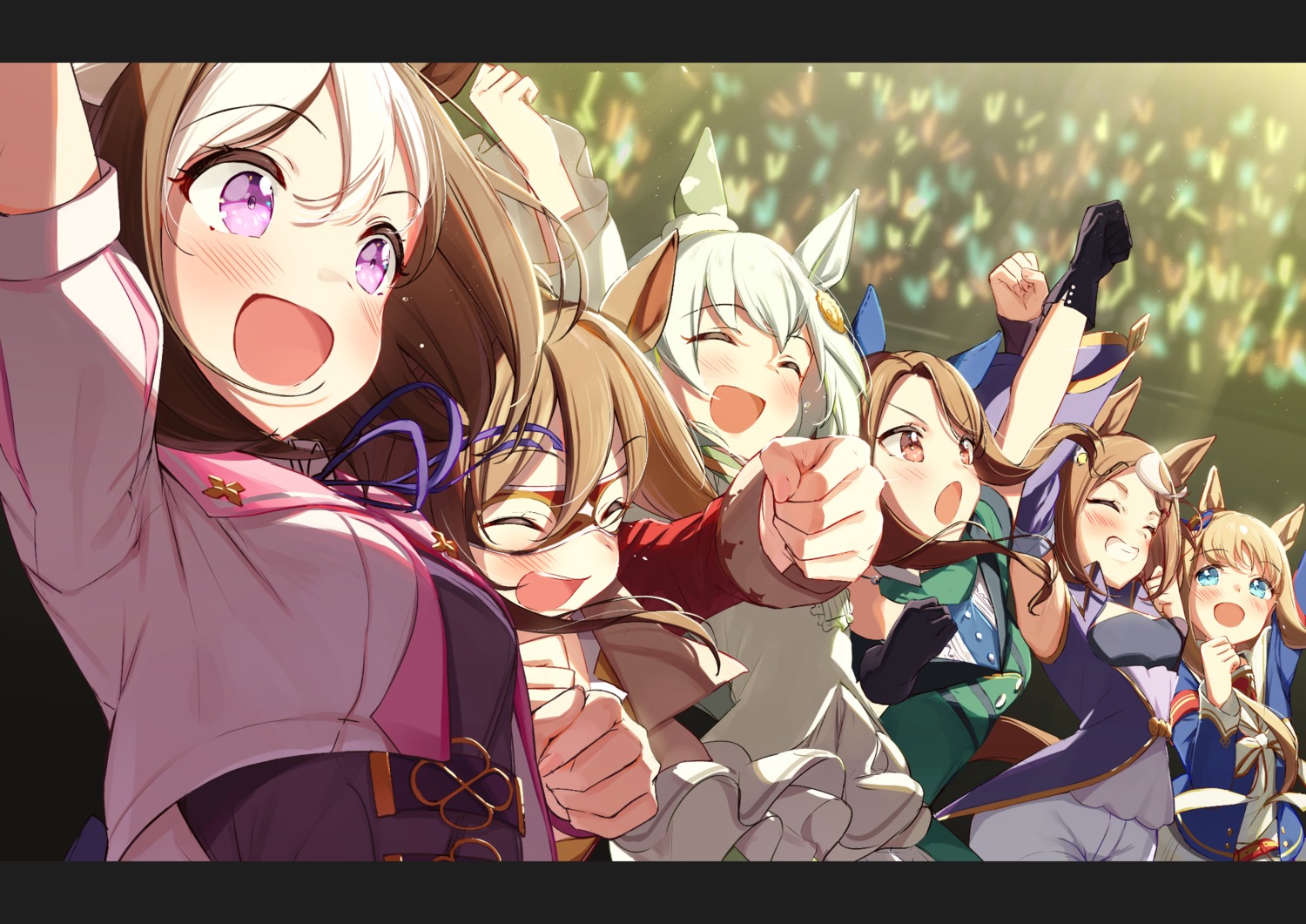 animal_ears, el_condor_pasa_(umamusume), grass_wonder_(umamusume), king_halo_(umamusume), saboten_mushi, seiun_sky_(umamusume), special_week_(umamusume), tsurumaru_tsuyoshi_(umamusume)