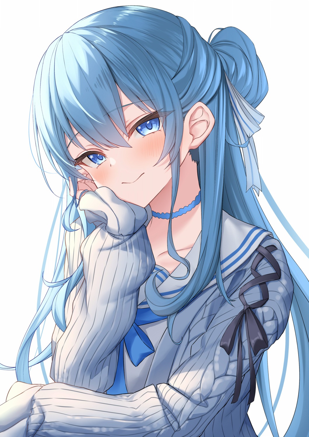 hololive, hoshimachi_suisei, lis_111, seifuku, sweater