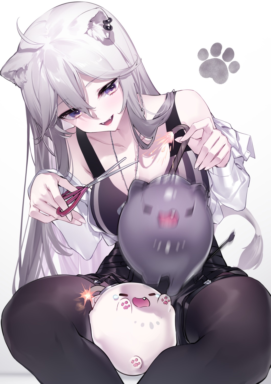 animal_ears, hololive, pantyhose, shishiro_botan, yaguo