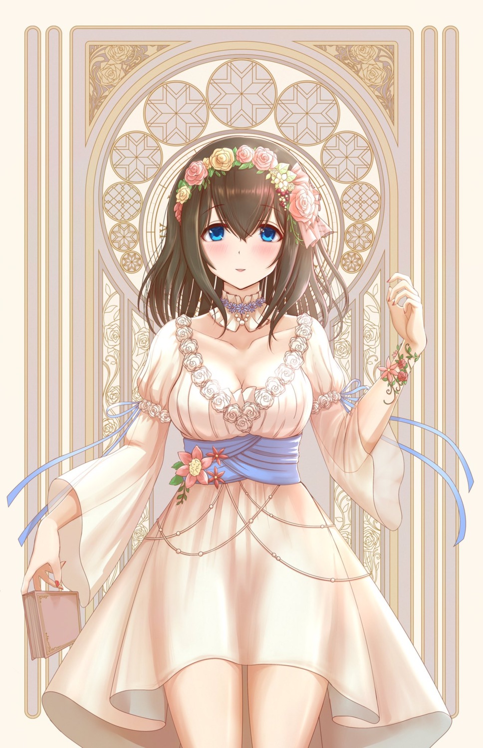 cleavage, dress, karlp346pro, sagisawa_fumika, the_idolm@ster, the_idolm@ster_cinderella_girls