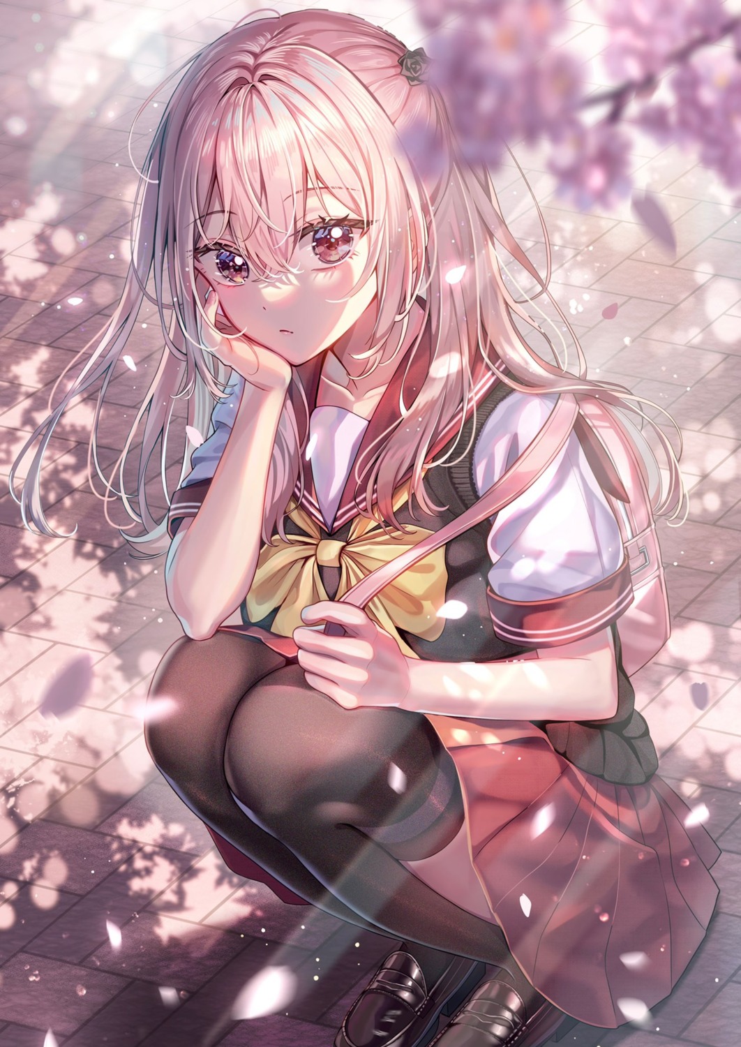 inui_shinju, sakura_(39ra), seifuku, sono_bisque_doll_wa_koi_wo_suru, sweater, thighhighs