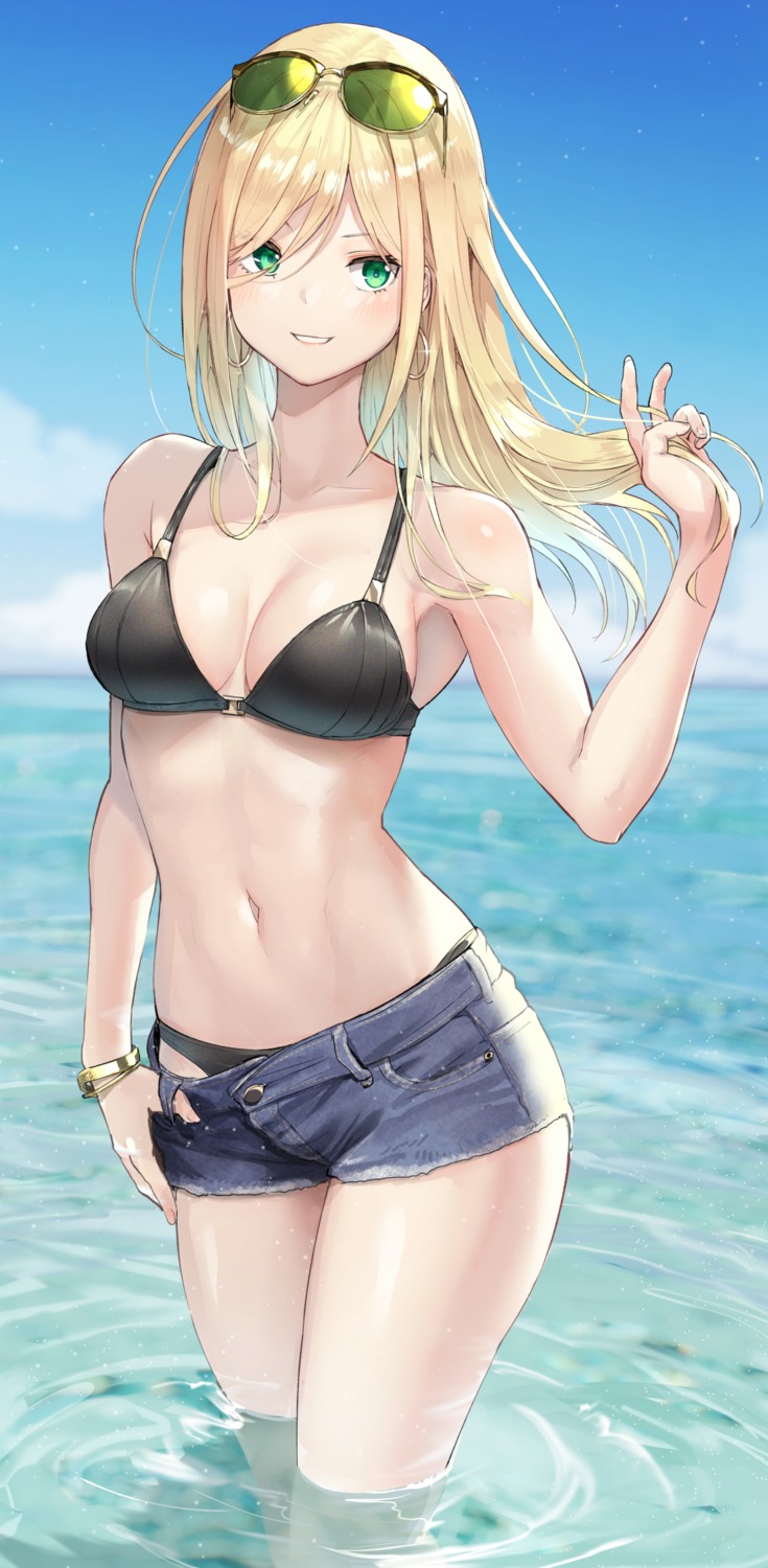 bikini, isegawa_yasutaka, megane, swimsuits, wet