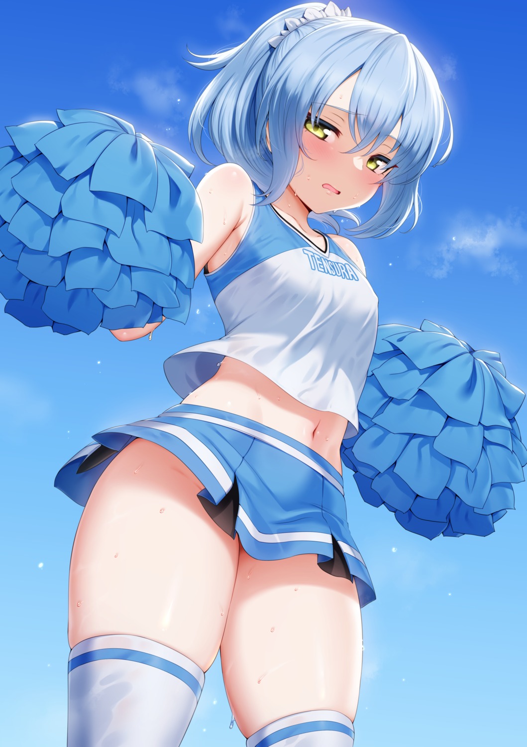 cheerleader, m-da_s-tarou, rimuru_tempest, tensei_shitara_slime_datta_ken, thighhighs, wet