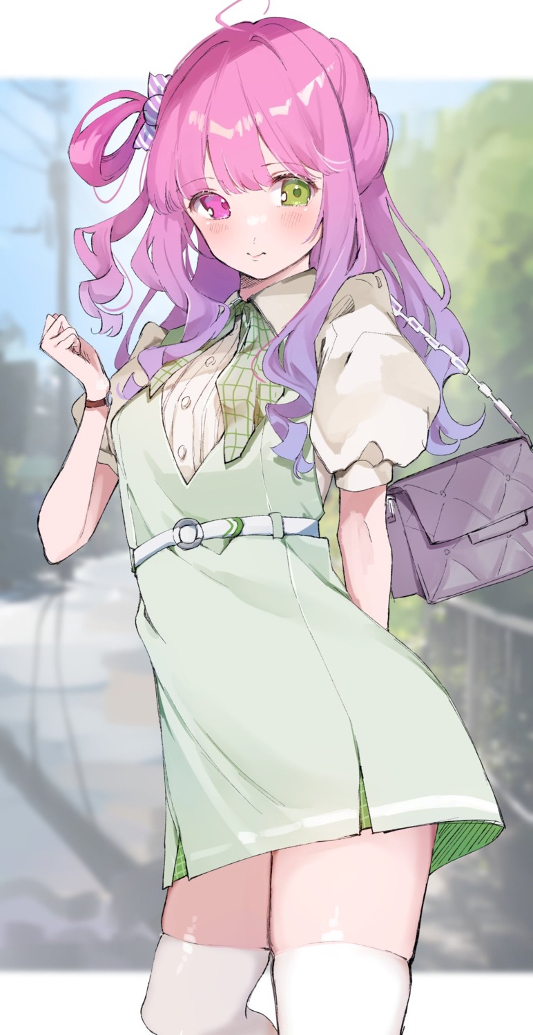 dress, eme_(emeralda), heterochromia, himemori_luna, hololive, thighhighs