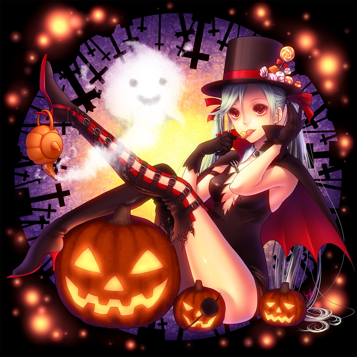 halloween, kayu, thighhighs, witch
