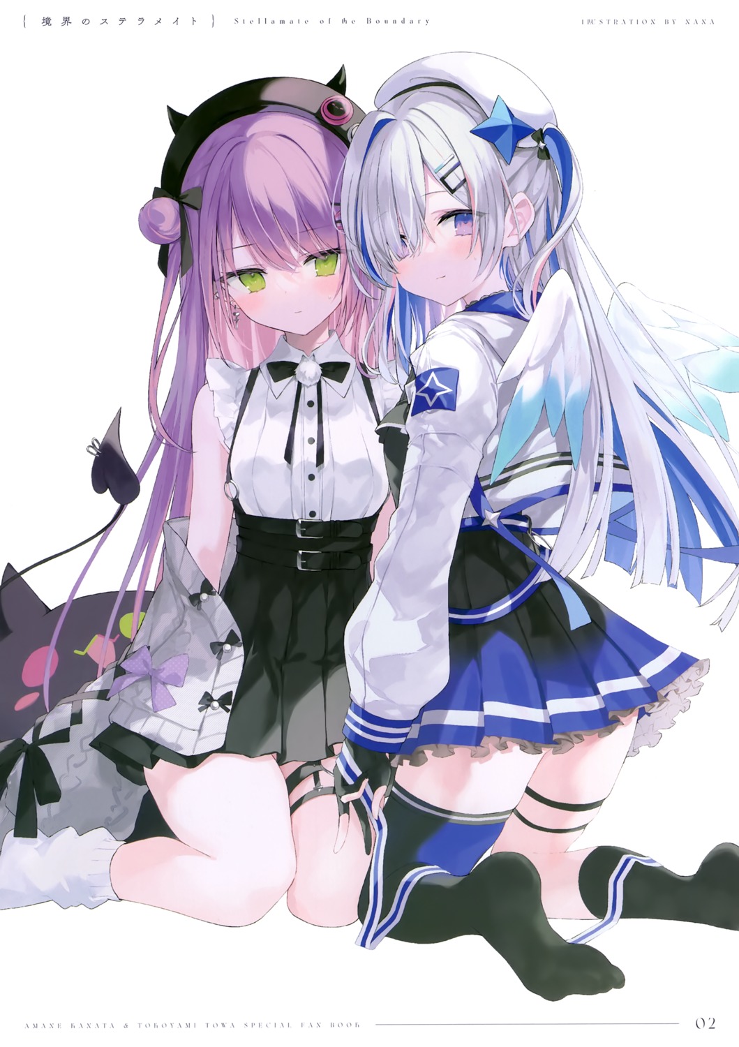 amane_kanata, garter, gothic_lolita, hololive, lolita_fashion, luna_berry, nana_(luna_berry), seifuku