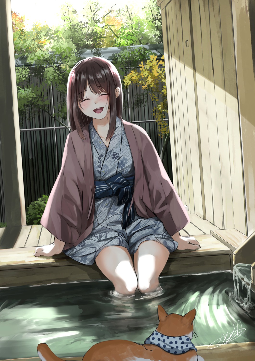 neko, soragane_(banisinngurei), wet, yukata