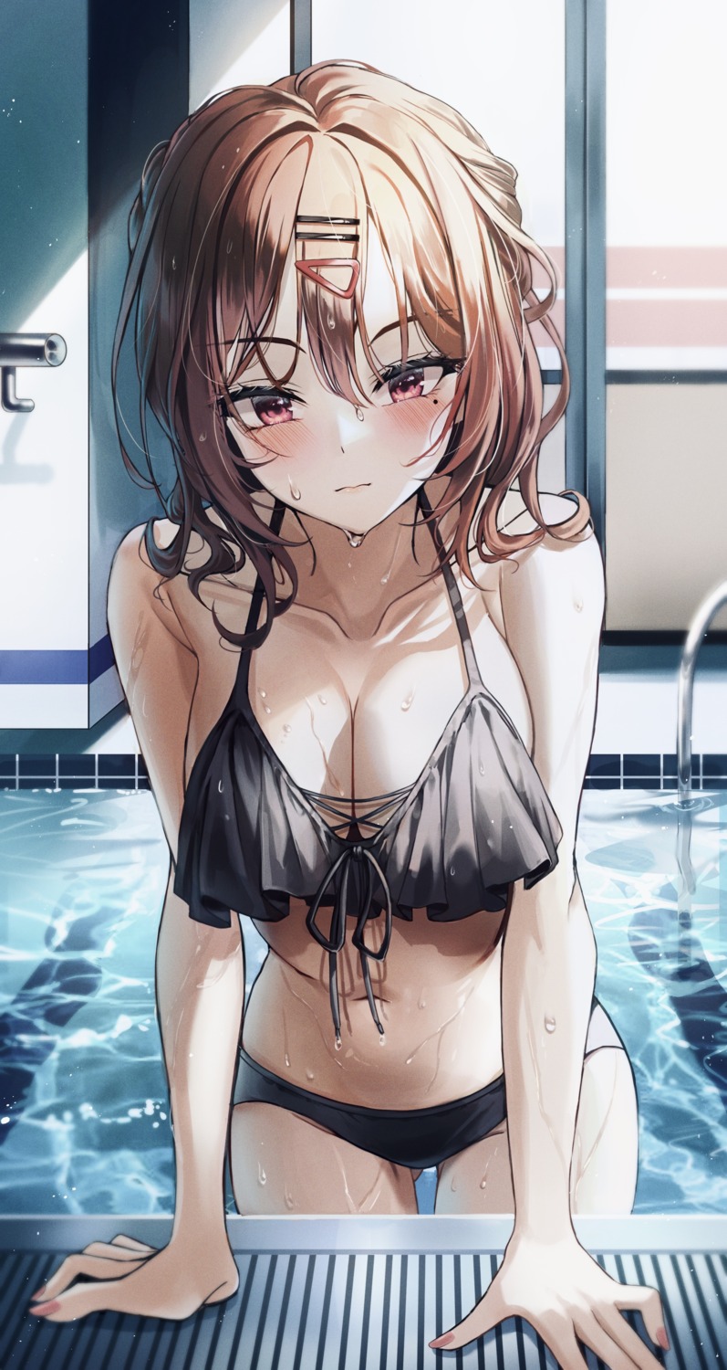bikini, higuchi_madoka, jjuha6, swimsuits, the_idolm@ster, the_idolm@ster_shiny_colors, wet