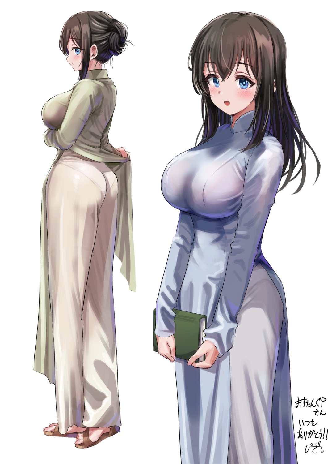 asian_clothes, ass, bra, pantsu, pizzasi, sagisawa_fumika, see_through, skirt_lift, the_idolm@ster, the_idolm@ster_cinderella_girls, thong