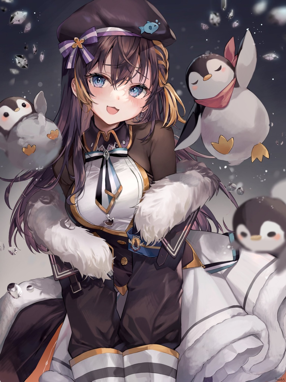 ame_929, nijisanji, nijisanji_en, penguin, petra_gurin, uniform