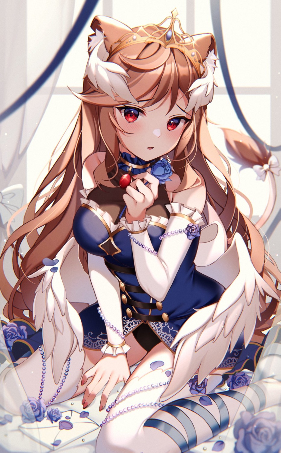 animal_ears, hazumi_aileen, kiyochii, tail, thighhighs, wings