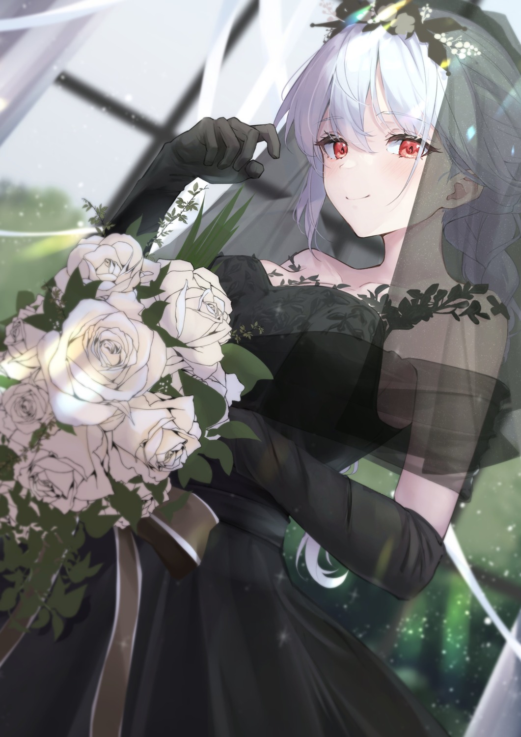 cleavage, dress, mirea, no_bra, wedding_dress