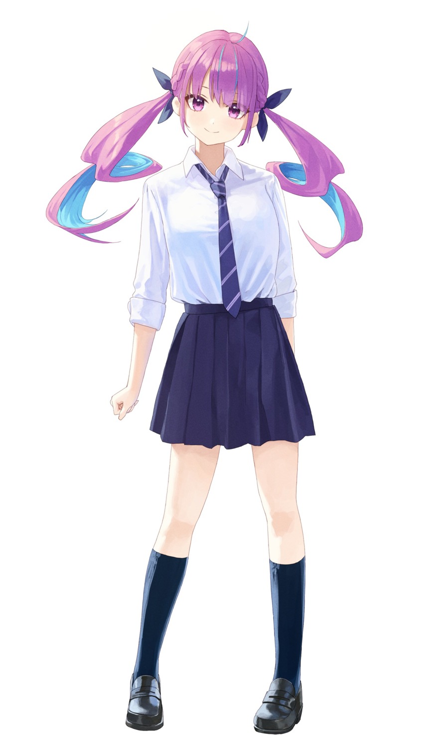 hololive, maki_(makimaki), minato_aqua, seifuku