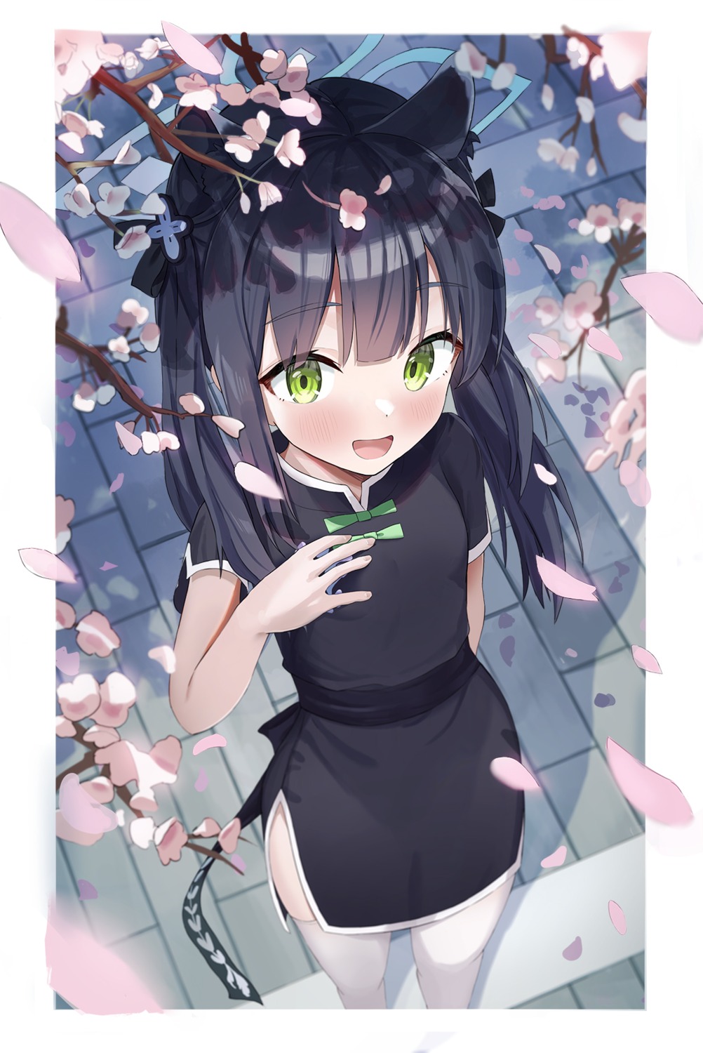 animal_ears, blue_archive, chinadress, halo, loloco, sunohara_shun, thighhighs