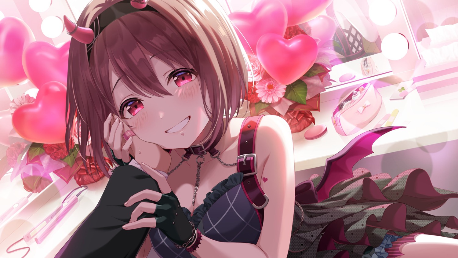 cleavage, horns, ibuki_nagisa, idoly_pride, tagme, wings