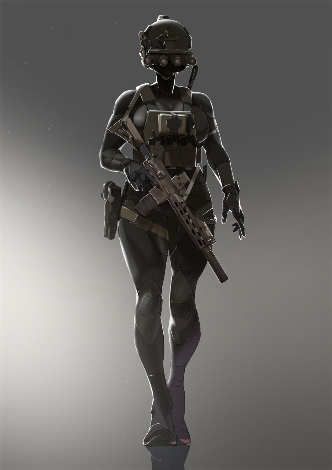 bodysuit, garter, gun, pen_guin15