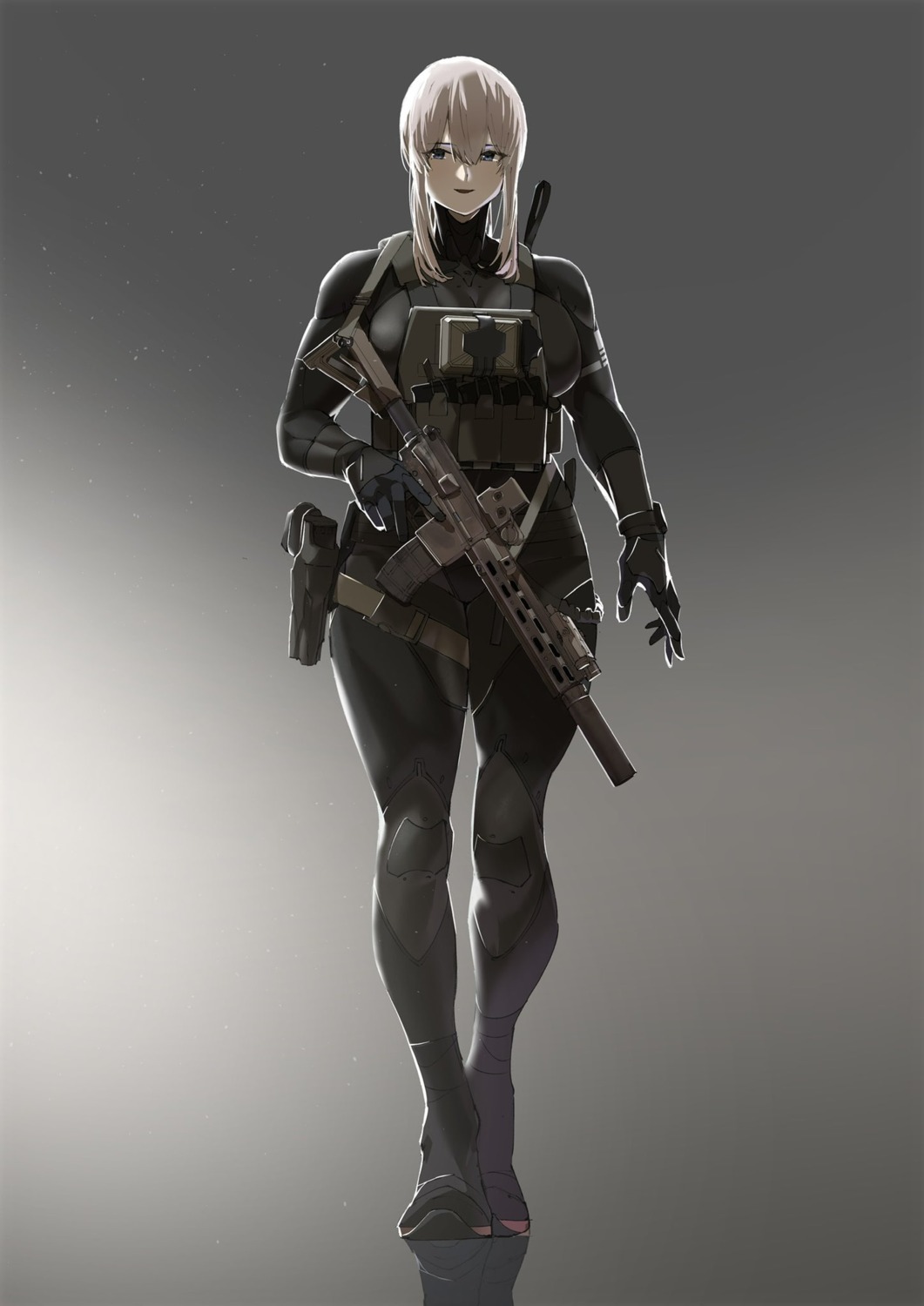 bodysuit, garter, gun, pen_guin15