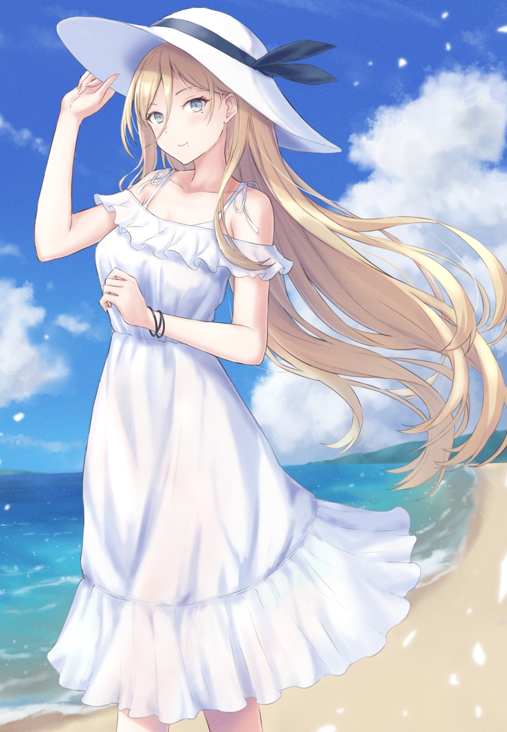 dress, kantai_collection, monoku, richelieu_(kancolle), see_through, summer_dress