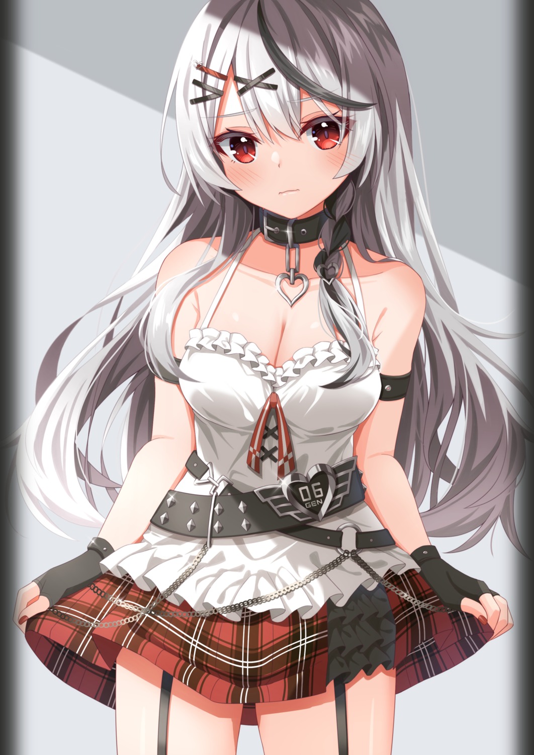 divergenceok, hololive, no_bra, sakamata_chloe, skirt_lift