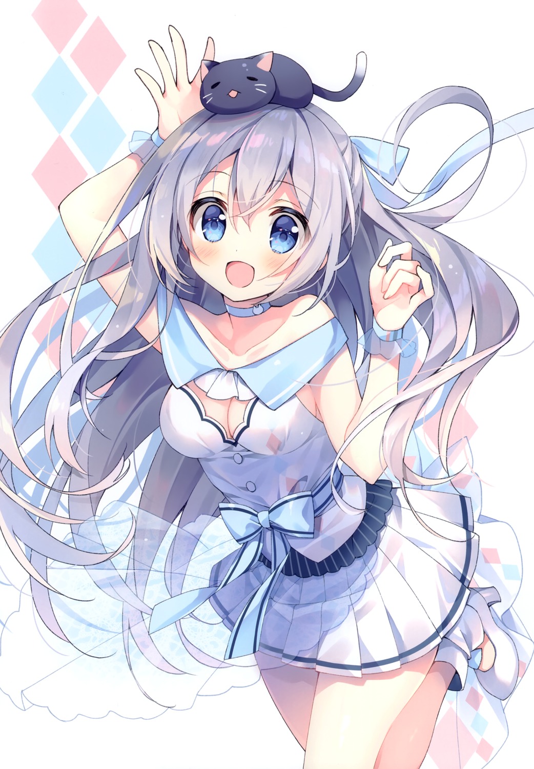 chilly_polka, dress, heels, indie_virtual_youtuber, neko, nekozuki_mio, no_bra, see_through, suimya