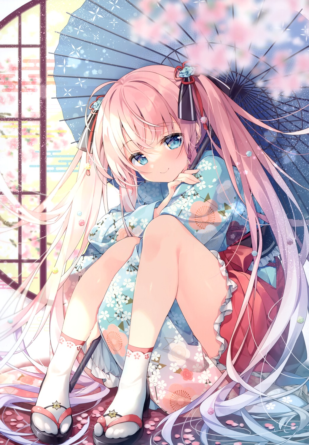 chilly_polka, emori_miku_project, japanese_clothes, shion_kirano, skirt_lift, suimya, umbrella