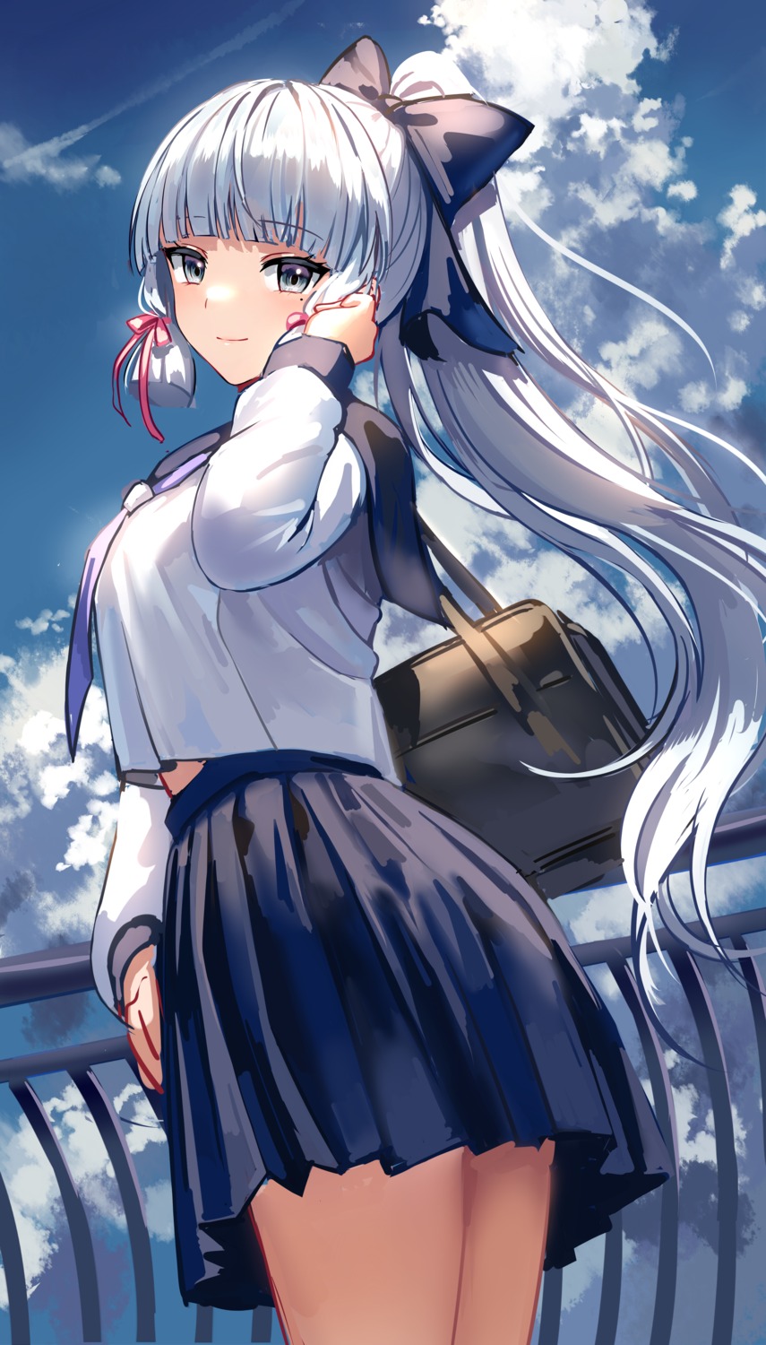 genshin_impact, kamisato_ayaka, seifuku, silence_girl