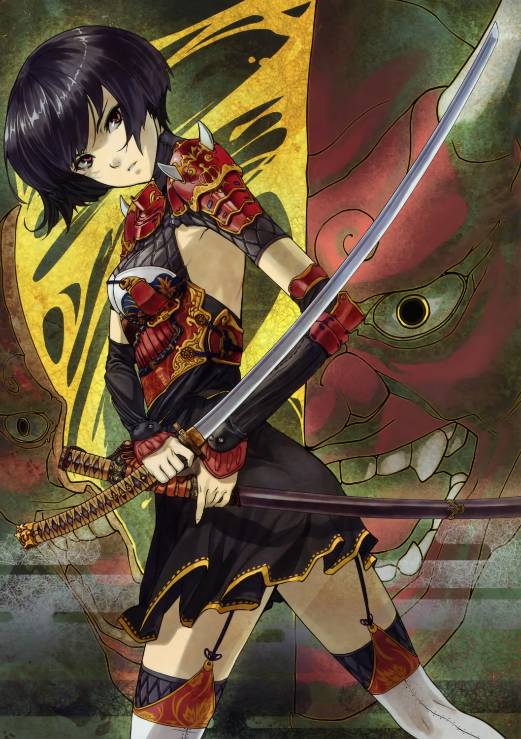 armor, shimotsuki_eight, sword, thighhighs