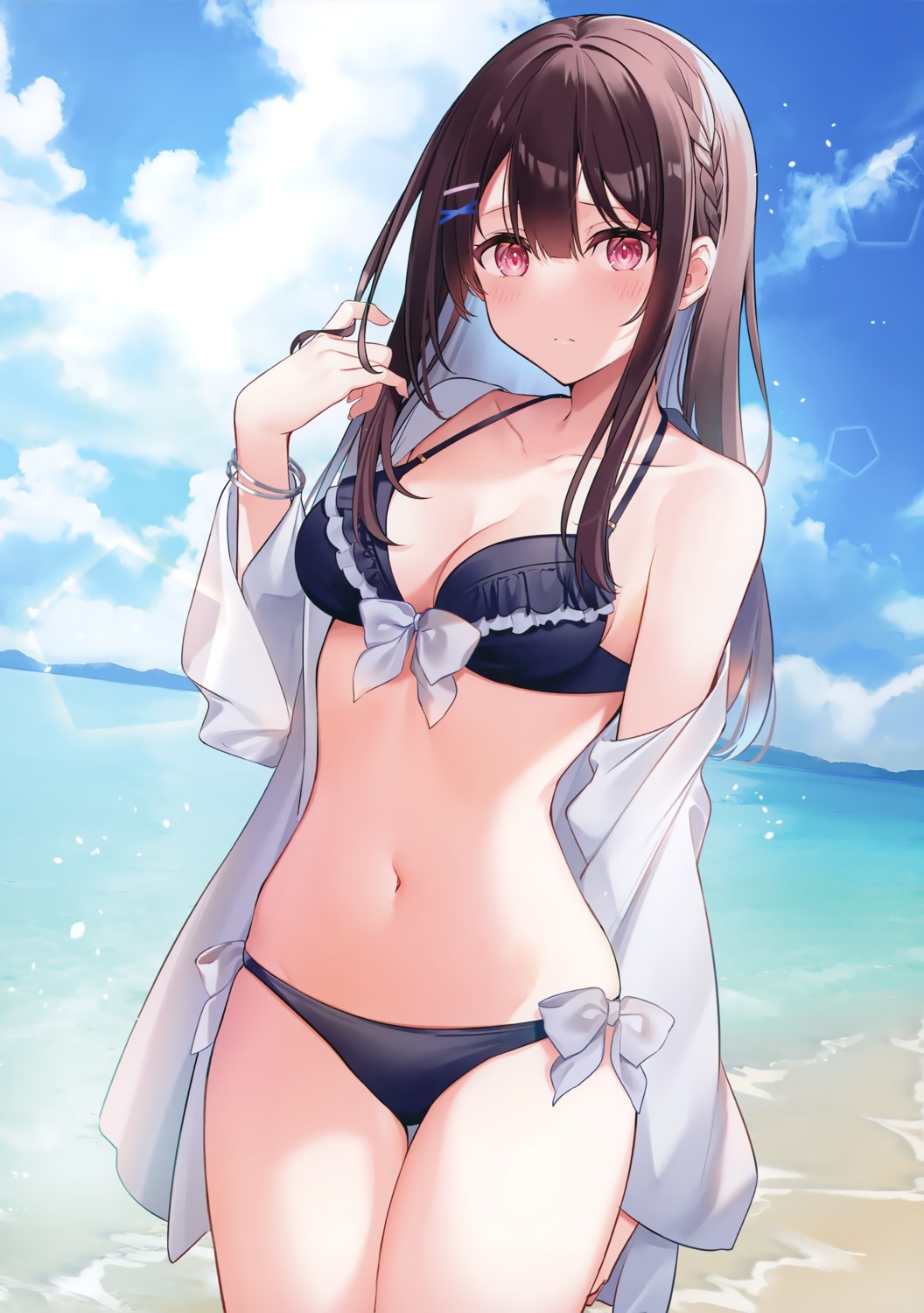 bikini, cleavage, kisaragi_yuri, koharu_shoujo, open_shirt, swimsuits, tachibana_sara_(kisaragi_yuri)