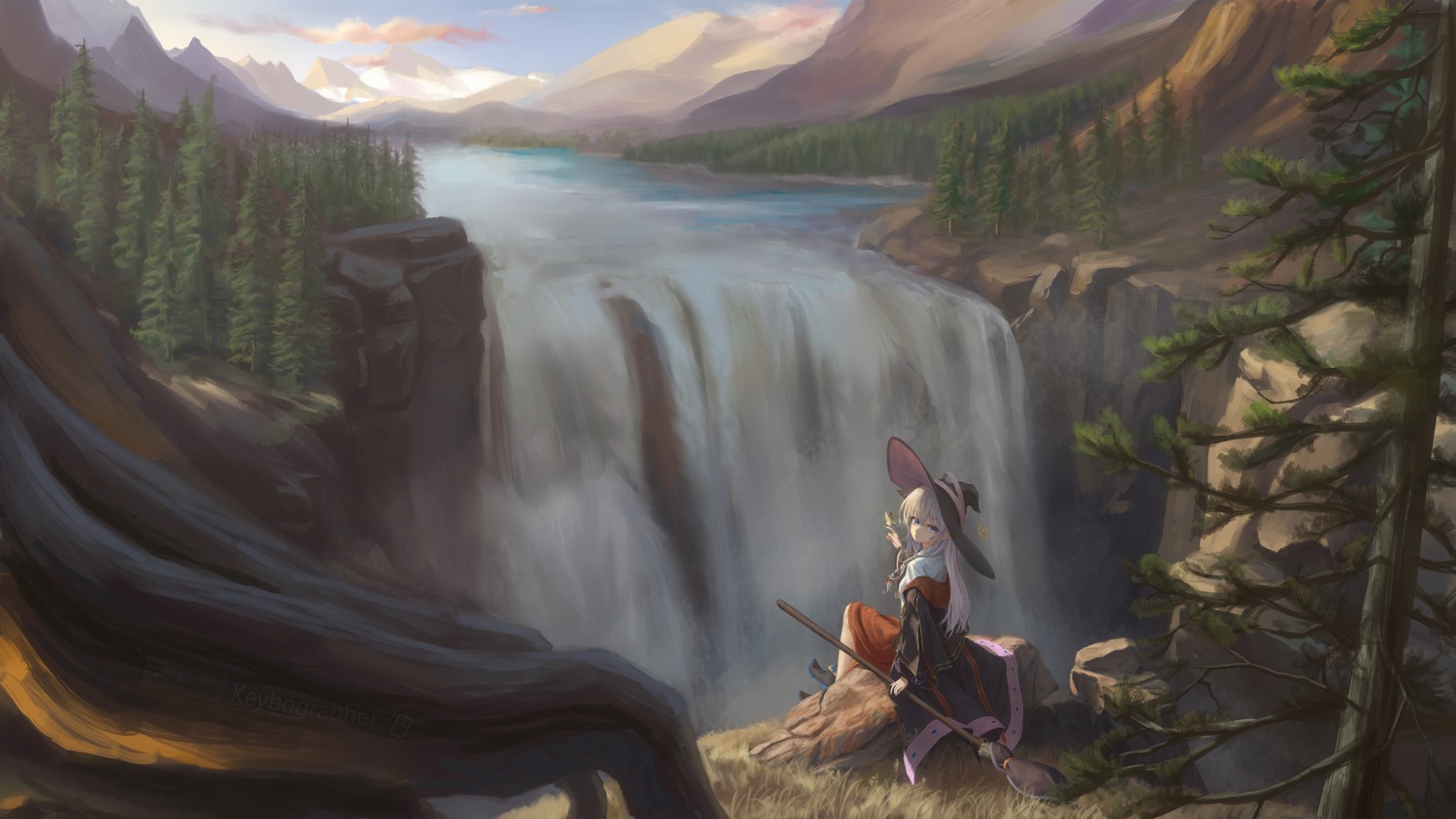 elaina_(majotabi), landscape, majo_no_tabitabi, ti_hai_diao_yu, wallpaper, witch