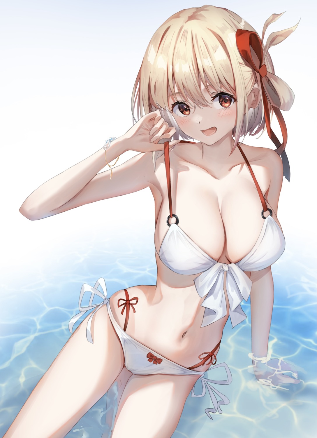 bikini, cameltoe, lycoris_recoil, nishikigi_chisato, swimsuits, tkb, undressing, wet