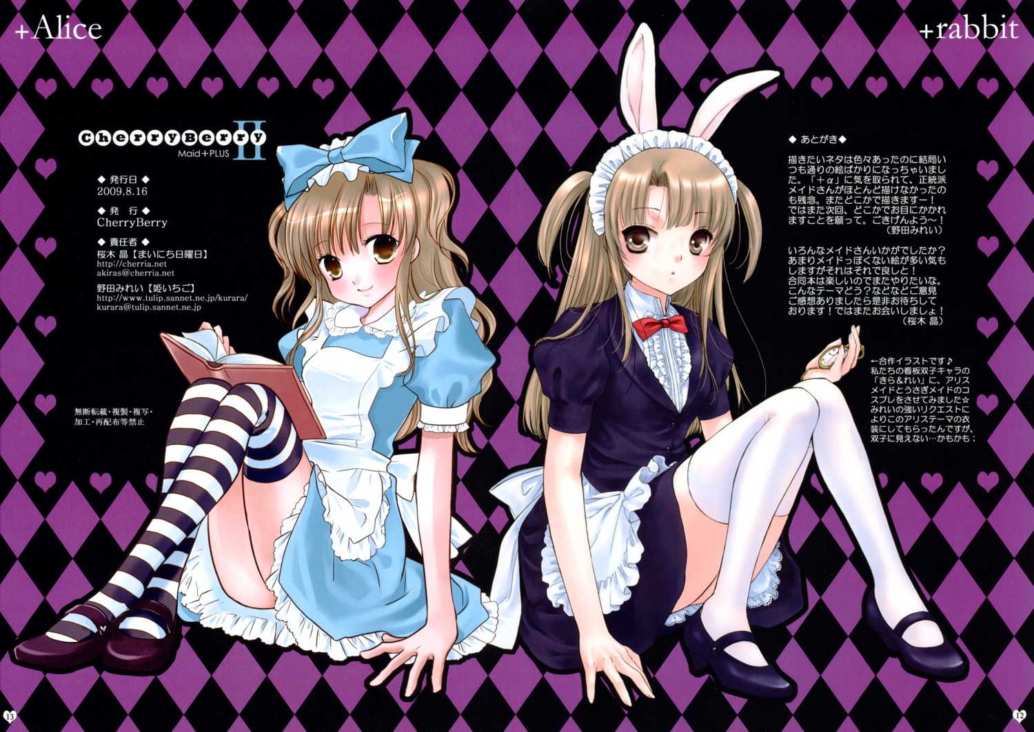 alice, alice_in_wonderland, animal_ears, bunny_ears, hime_ichigo, mainichi_nichiyoubi, noda_mirei, sakuragi_akira, thighhighs