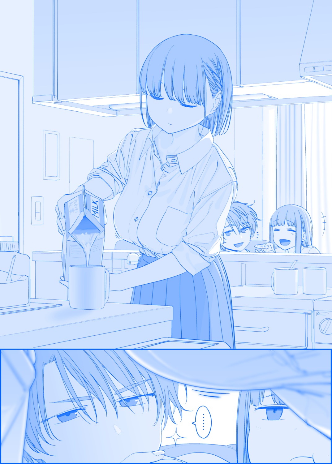ai-chan's_sister_(getsuyoubi_no_tawawa), ai-chan_(getsuyoubi_no_tawawa), getsuyoubi_no_tawawa, himura_kiseki, monochrome, seifuku, volley-bu-chan