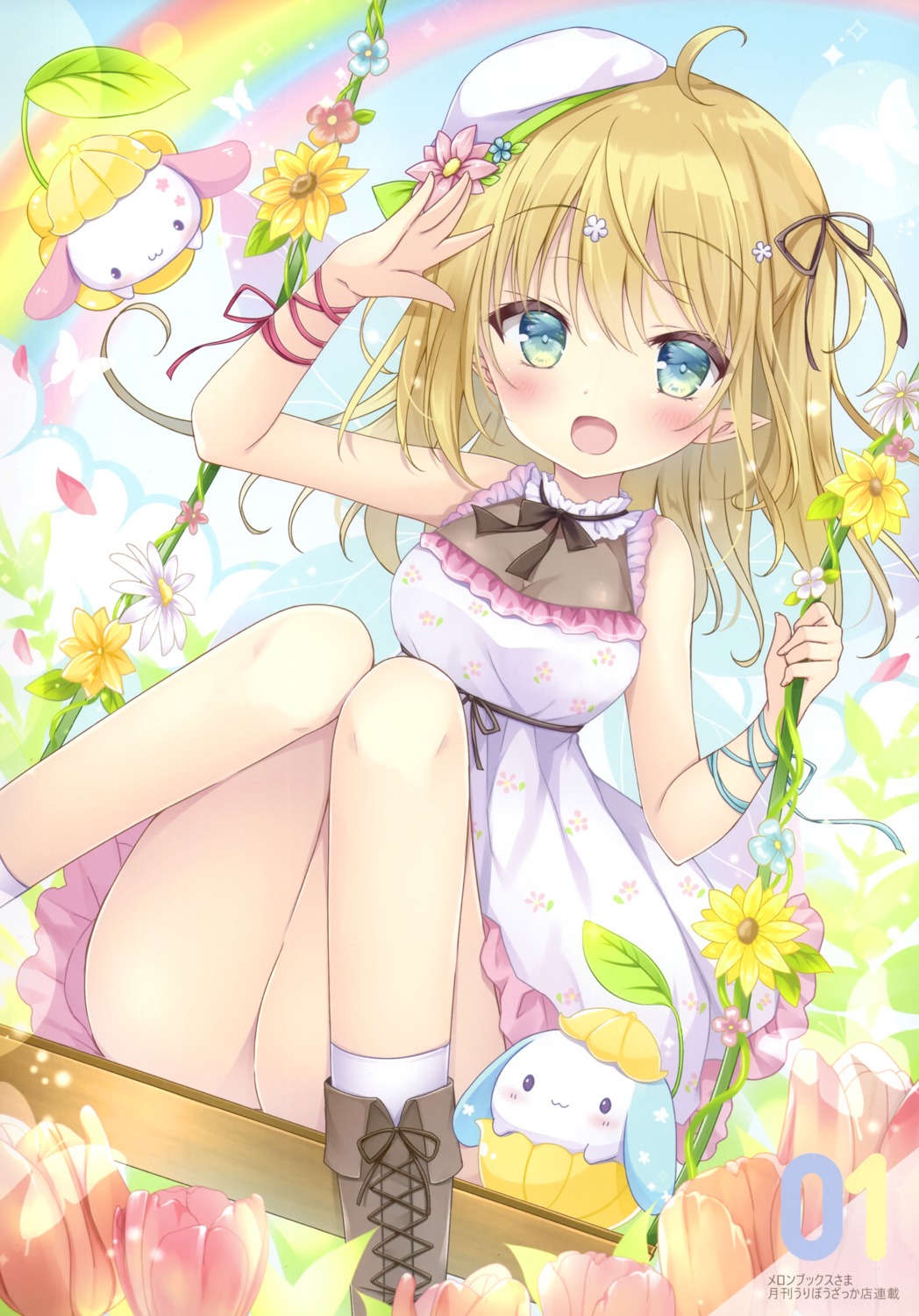 dress, picpicgram, platinum_kinoko, pointy_ears