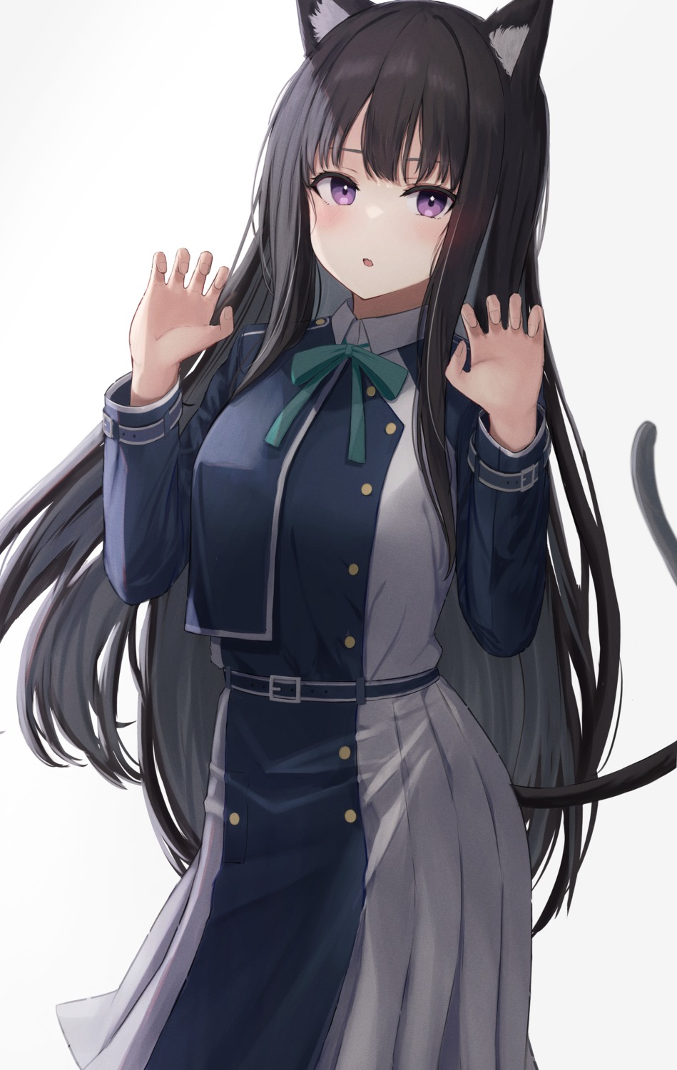 animal_ears, inoue_takina, lycoris_recoil, nekomimi, seifuku, tail, tanshio