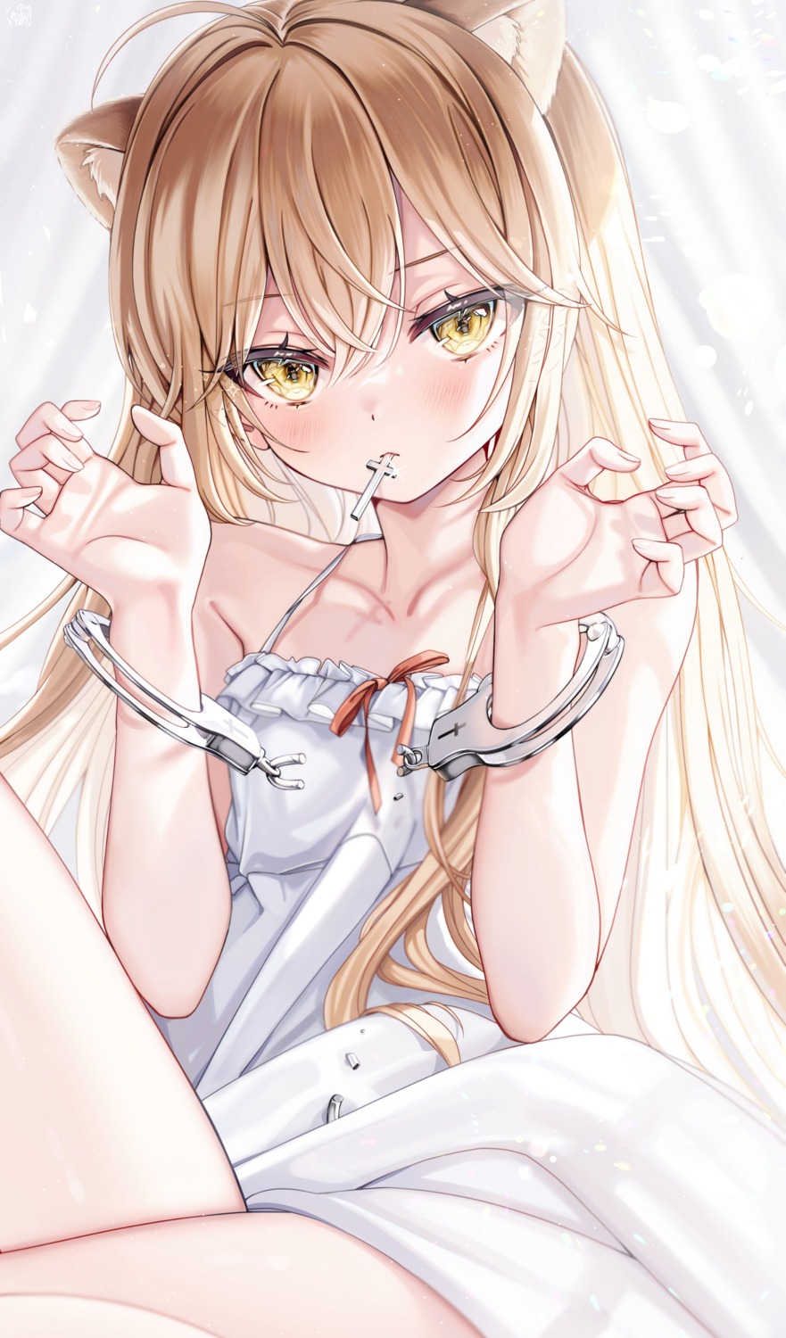 animal_ears, dress, indie_virtual_youtuber, rurudo_lion, summer_dress, yunmi