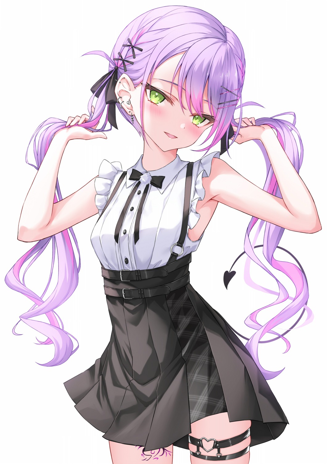 garter, hololive, lis_111, tail, tattoo, tokoyami_towa