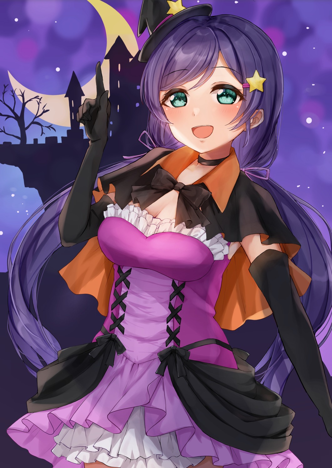cleavage, dress, halloween, love_live!, love_live!_(series), toujou_nozomi, witch, yoshinon_(yoshinon_kotori)