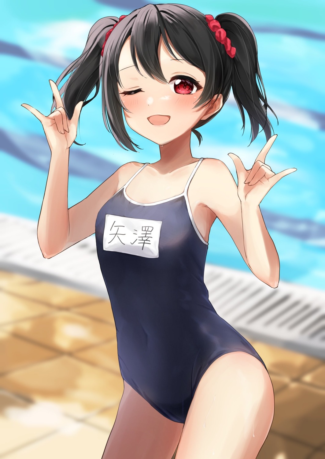 love_live!, love_live!_(series), school_swimsuit, swimsuits, wet, yazawa_nico, yoshinon_(yoshinon_kotori)