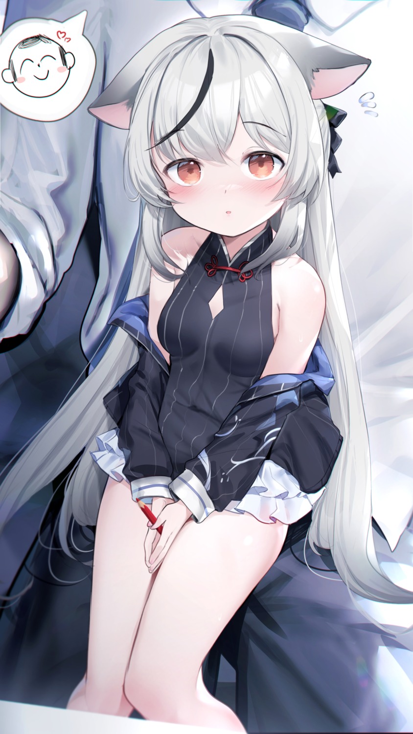 animal_ears, blue_archive, dress, nekomimi, see_through, somray, sunohara_kokona