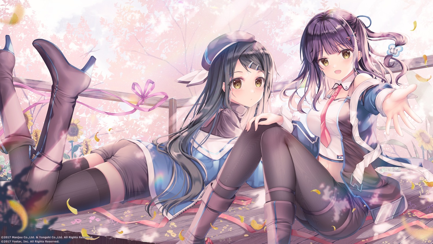azur_lane, garter, heels, kimberly_(azur_lane), mullany_(azur_lane), pantyhose, thighhighs, twinbox