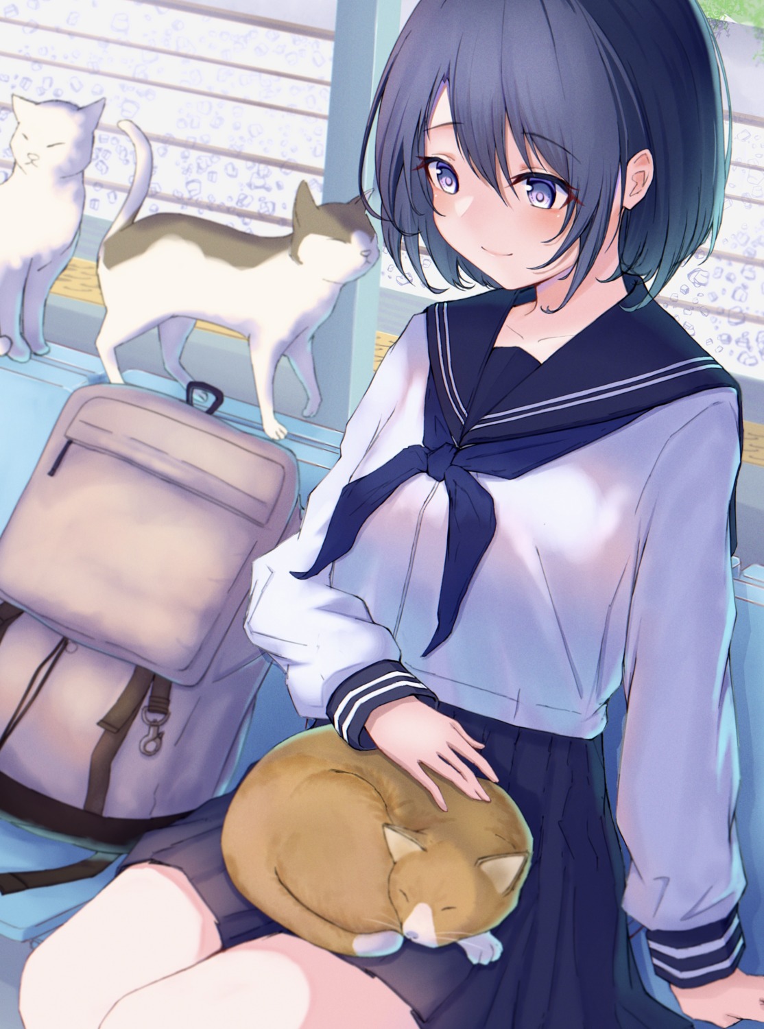 neko, rin_illust_0805, seifuku