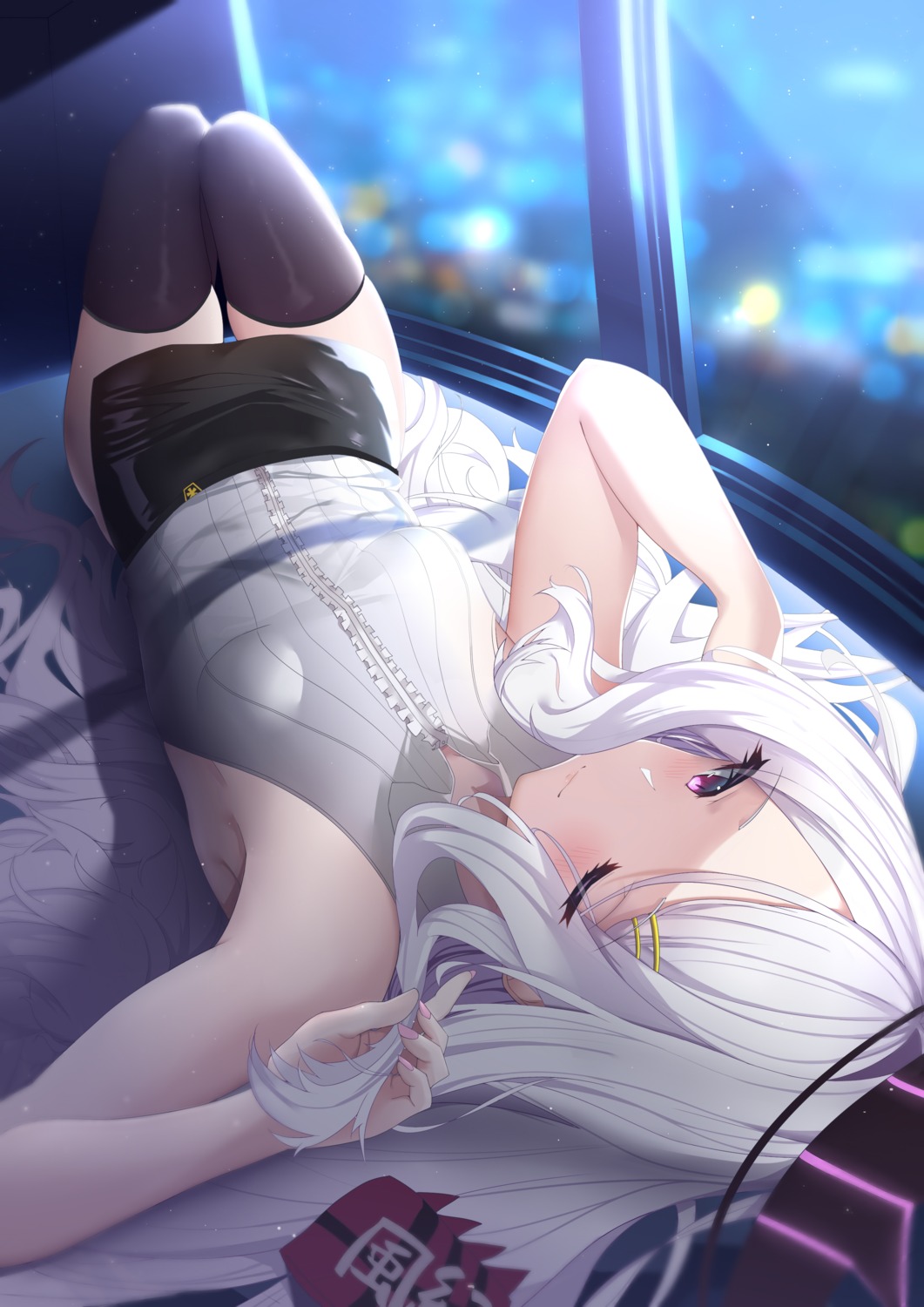 blue_archive, halo, no_bra, sorasaki_hina, thighhighs, vitoputr