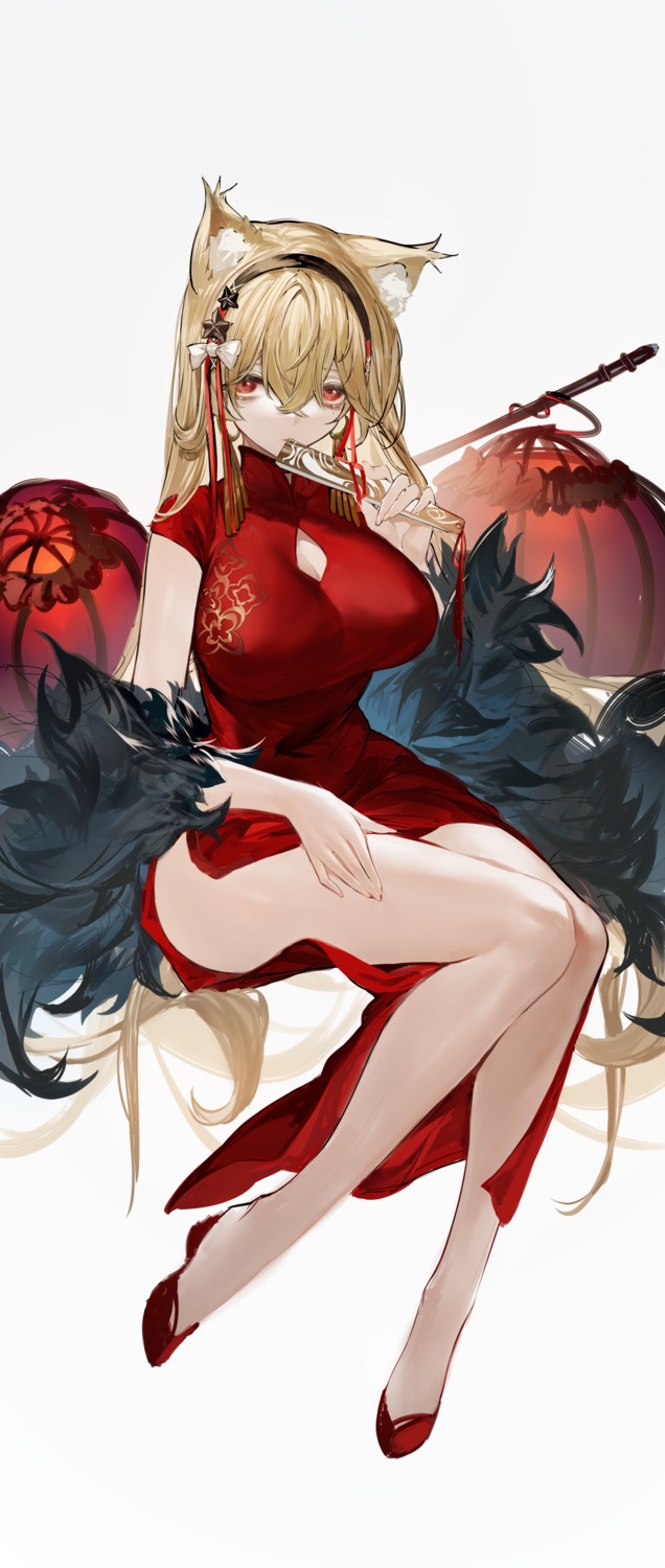 animal_ears, chinadress, cleavage, horz