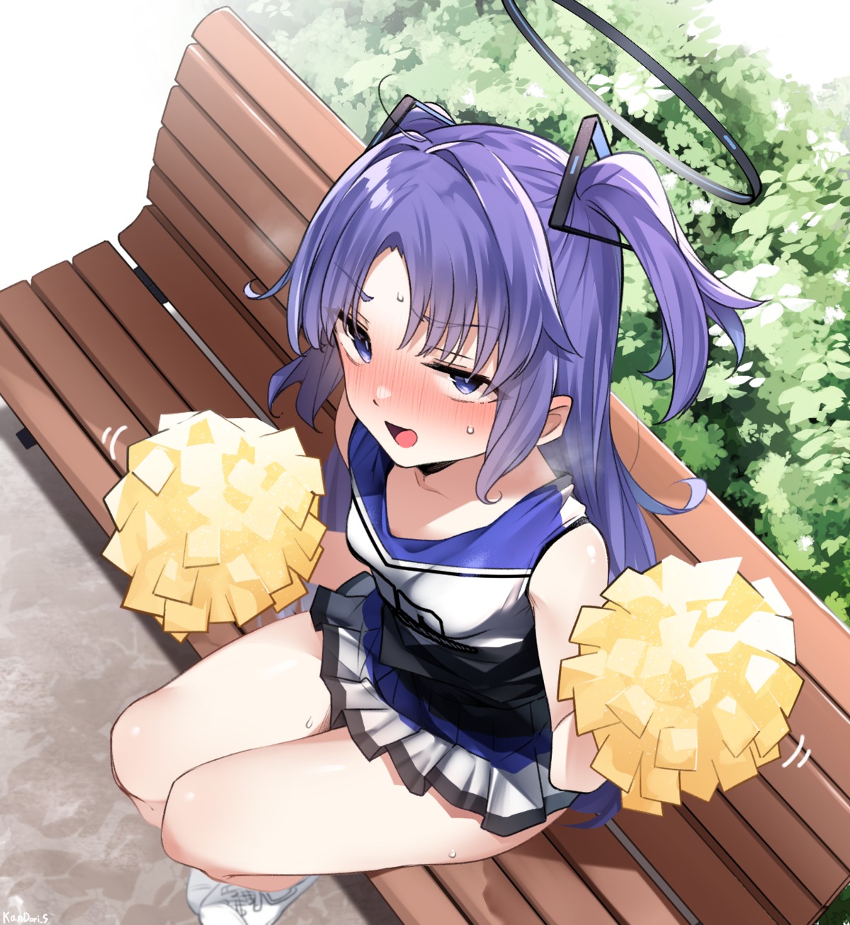 blue_archive, cheerleader, halo, hayase_yuuka, kandori