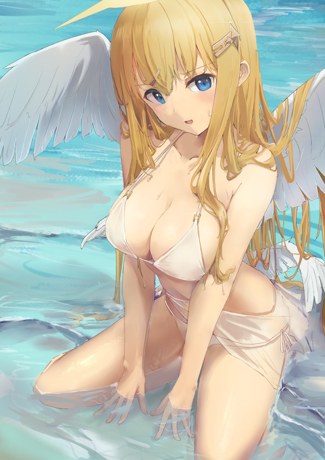 bikini, sapota_clone, see_through, swimsuits, wet, wings