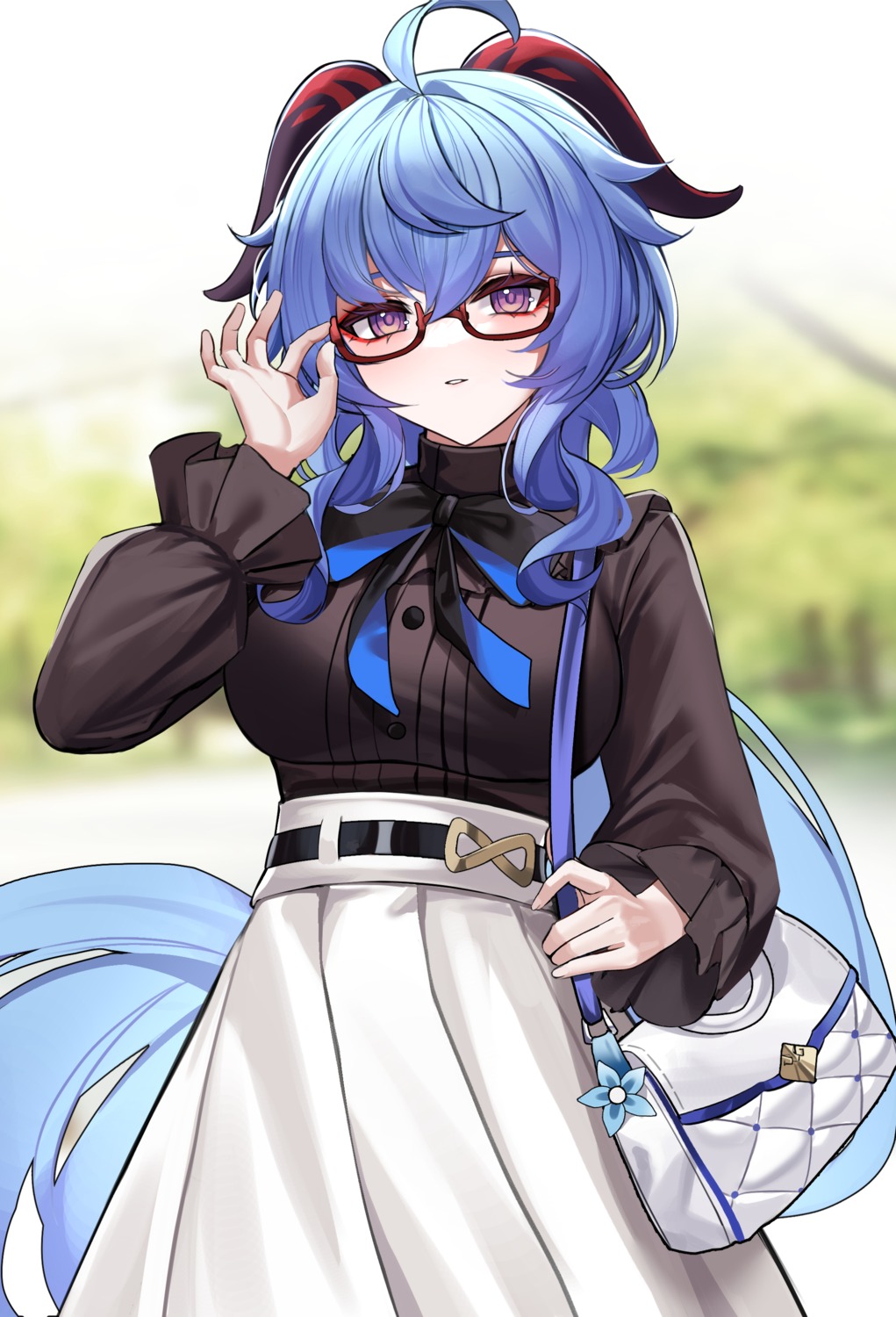 eternity_(shadeh), ganyu, genshin_impact, horns, megane