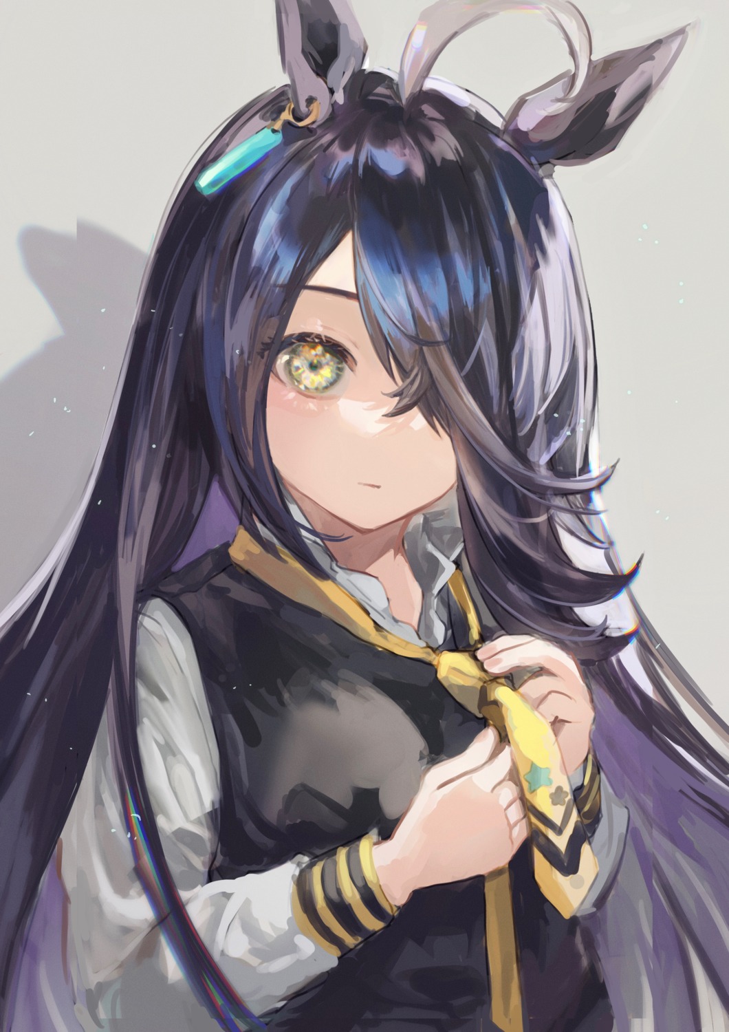 animal_ears, manhattan_cafe_(umamusume), sketch, uma_musume_pretty_derby, uniform, yoshiaki_(yosiaki_ml)