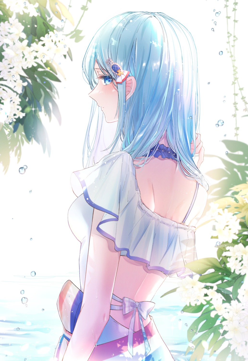 hinomori_shizuku, mairu003, project_sekai, see_through, swimsuits, wet