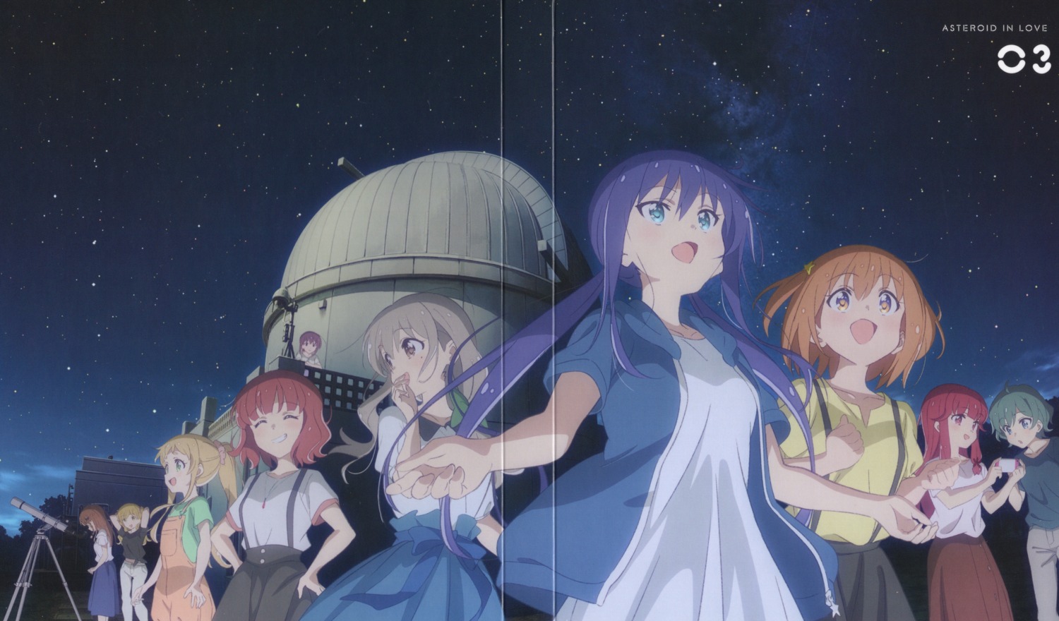crease, disc_cover, dress, inose_mai, koisuru_asteroid, konohata_mira, manaka_ao, morino_mari